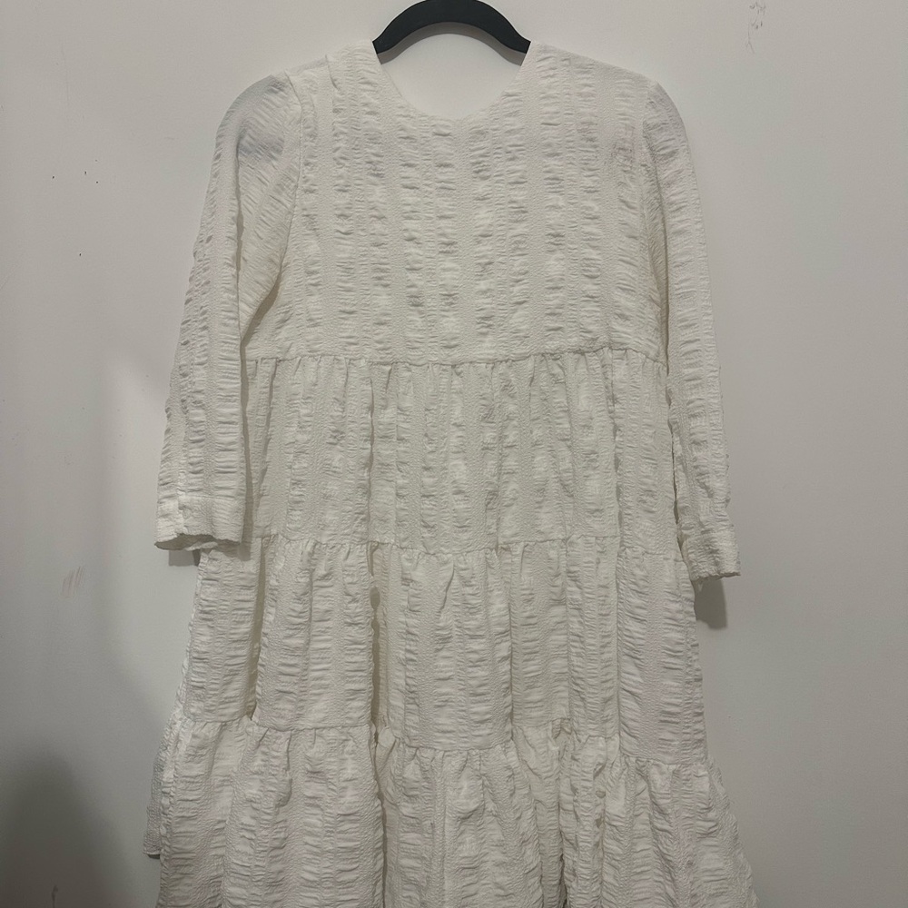 Zara Cream Textured Mini Dress